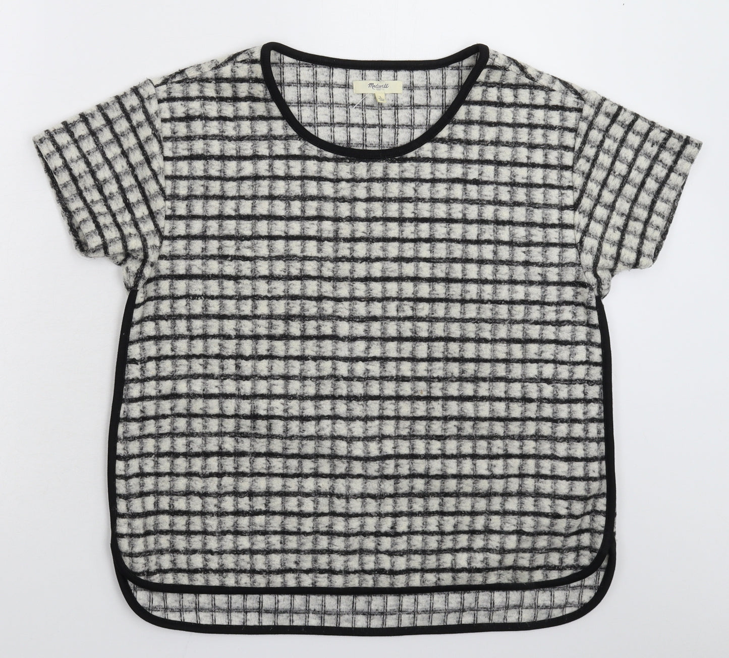 Madewell Womens Grey Check Knit Pullover Jumper Size S