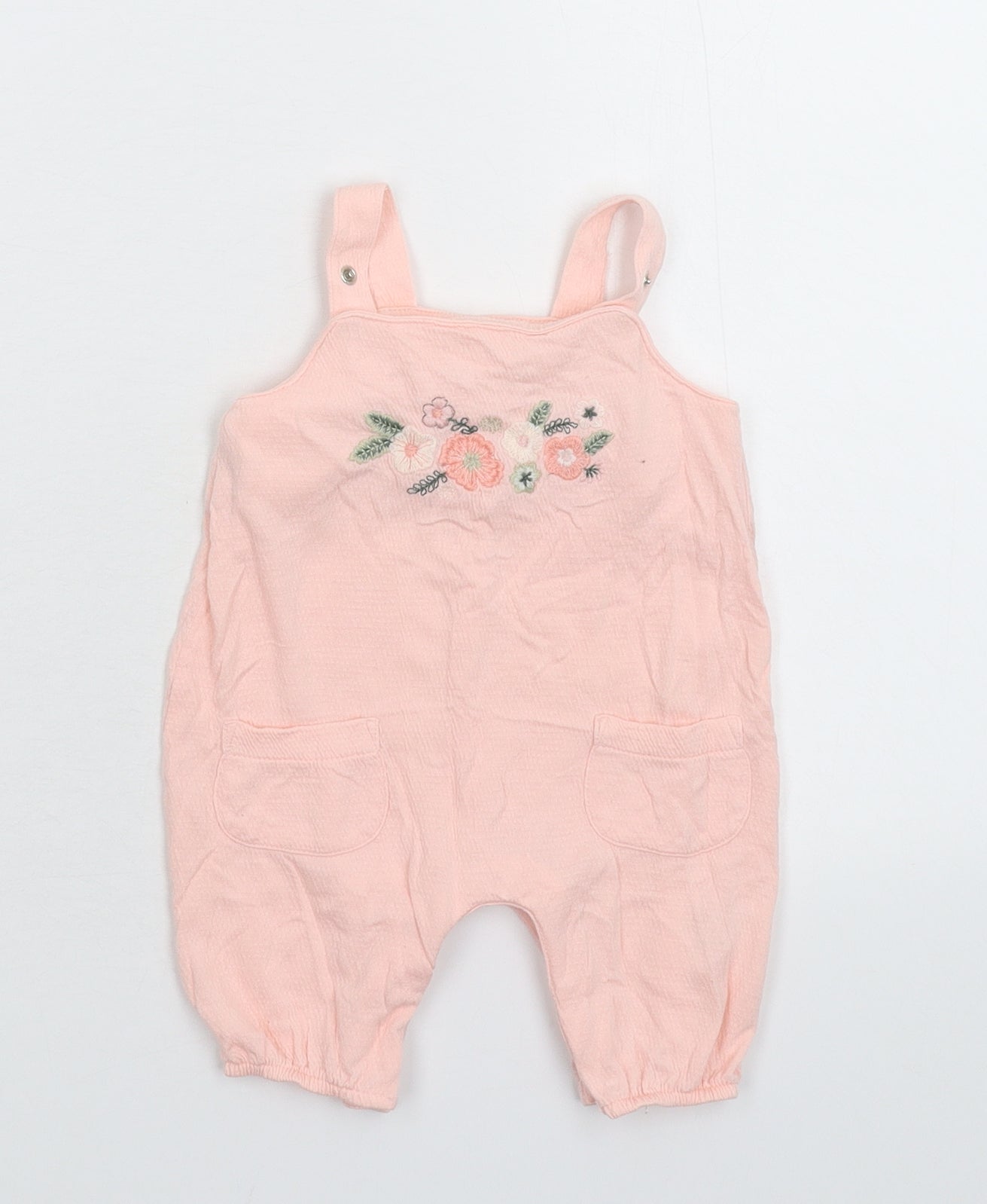 George Girls Pink Floral  Babygrow One-Piece Size 0-3 Months