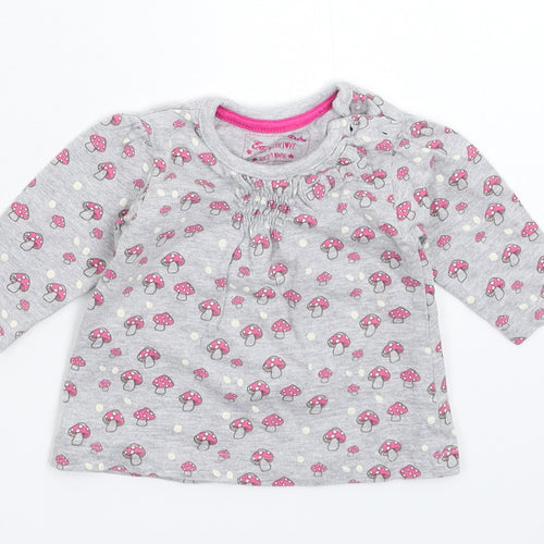 Earlydays Girls Grey   Basic T-Shirt Size 0-3 Months