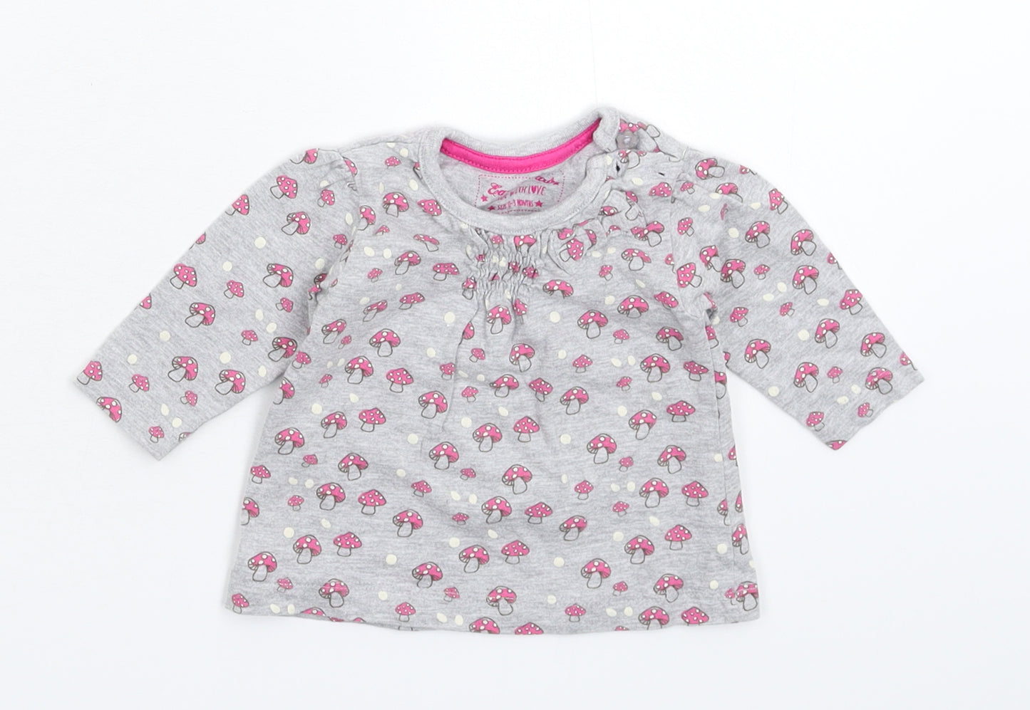 Earlydays Girls Grey   Basic T-Shirt Size 0-3 Months