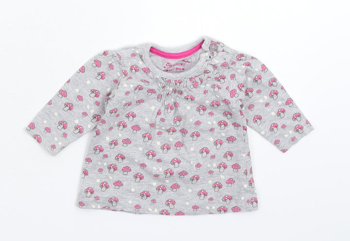 Earlydays Girls Grey   Basic T-Shirt Size 0-3 Months