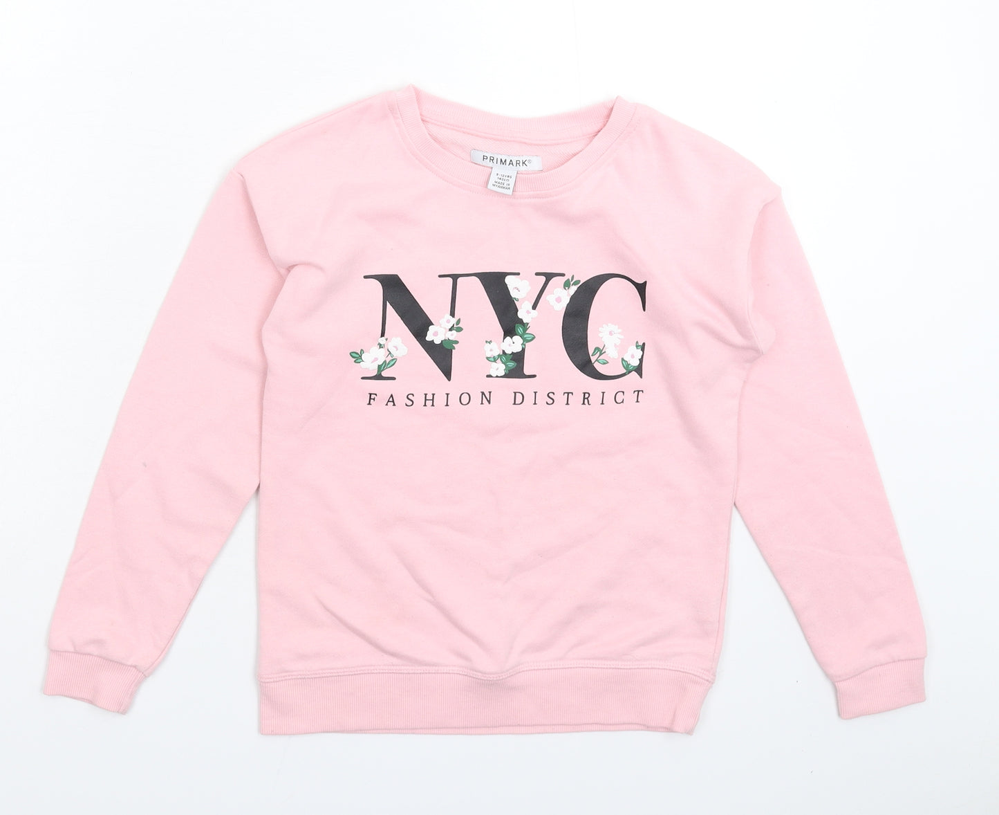 Primark Girls Pink   Pullover Sweatshirt Size 9-10 Years
