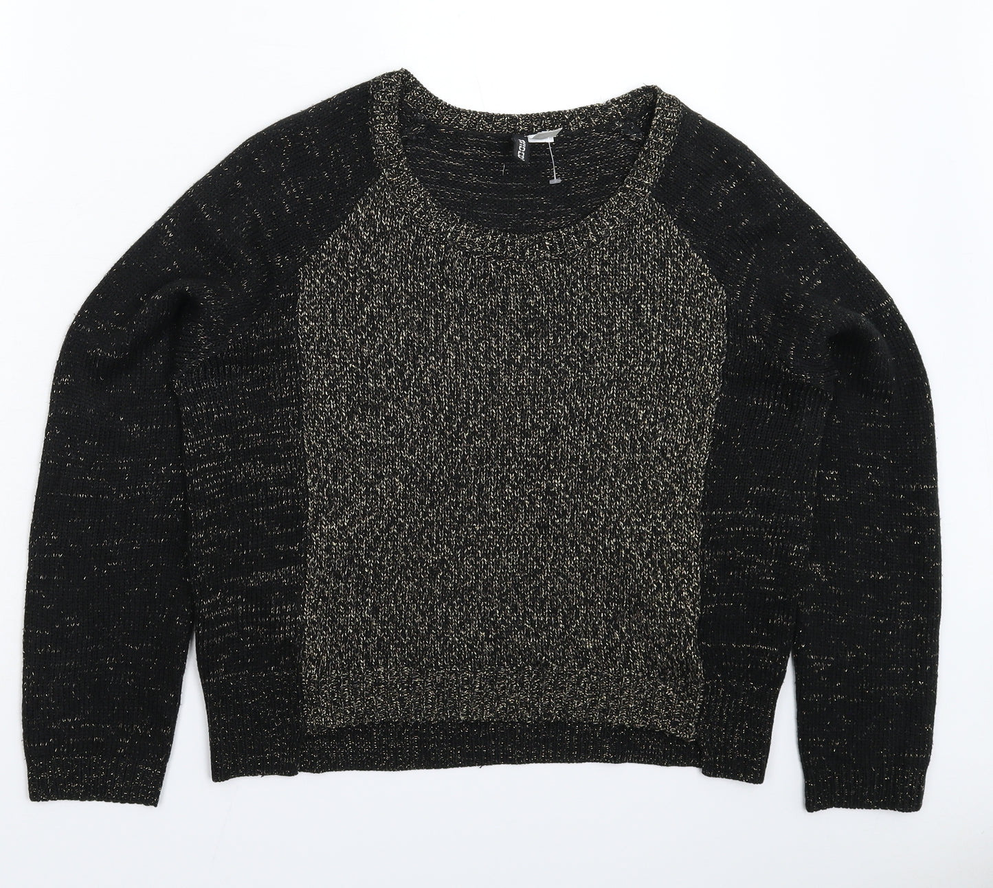 Divided Womens Black  Knit Pullover Jumper Size M