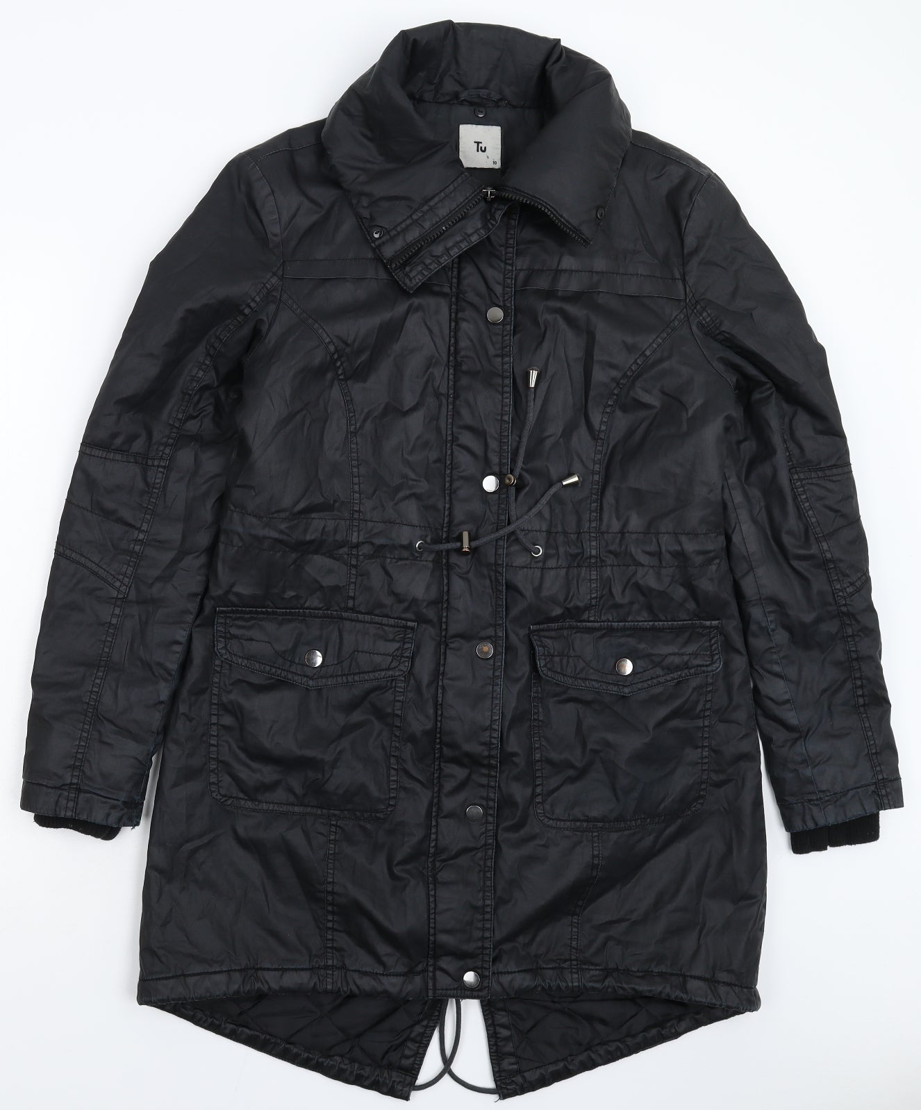 TU Womens Blue   Parka Coat Size 10