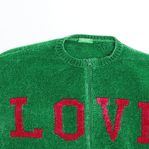 United Colors of Benetton Girls Green  Knit Jacket  Size 9-10 Years