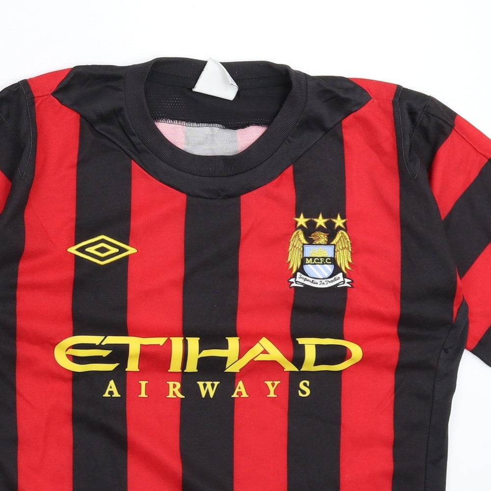 Umbro Mens Multicoloured Striped  Jersey T-Shirt Size S  - Manchester City