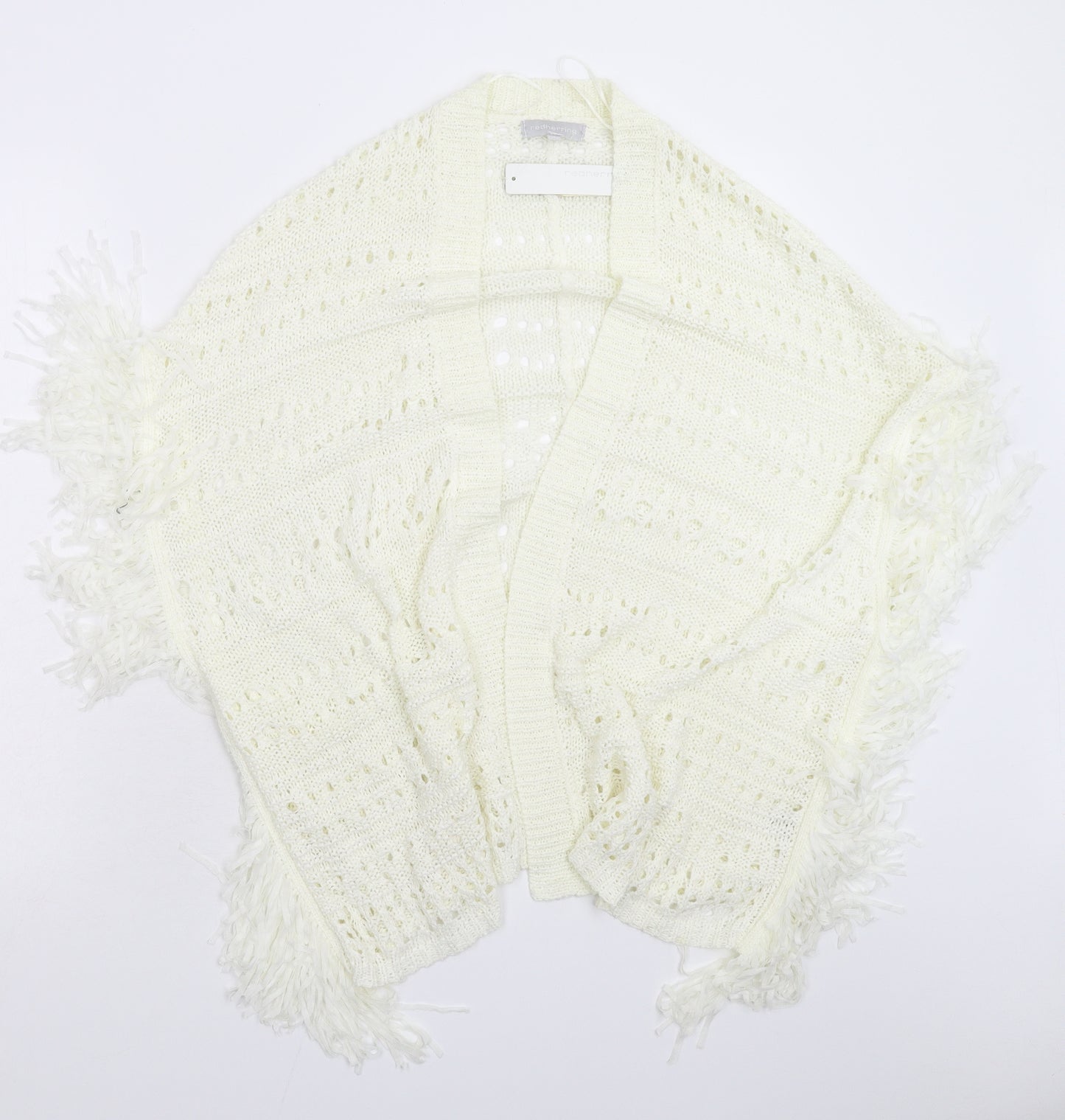 Red Herring Womens White  Knit Vest Jumper Size M