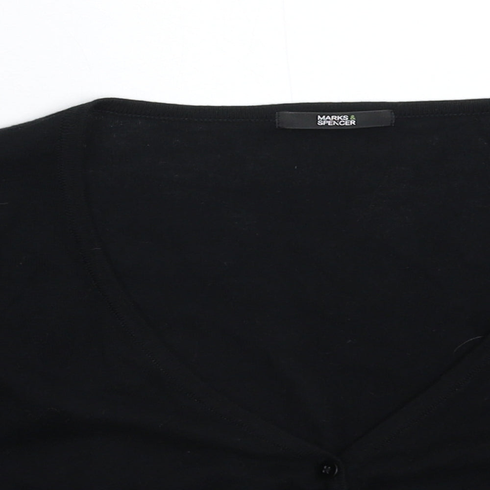 Marks and Spencer Womens Black  Knit Cardigan Jumper Size 14