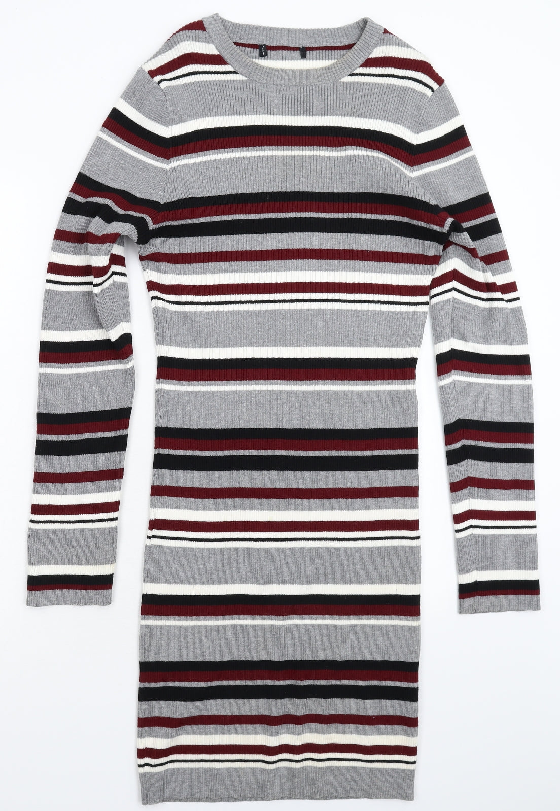 New Look Womens Multicoloured Striped Knit Jumper Dress  Size 16