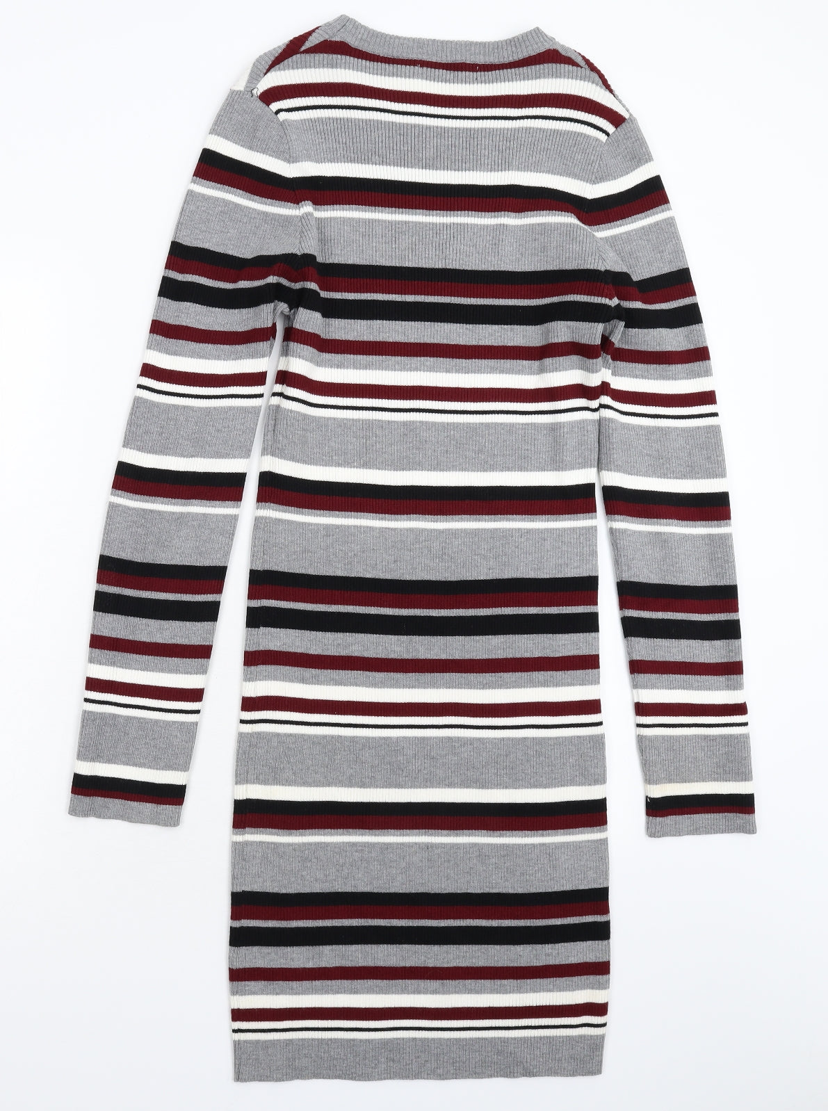 New Look Womens Multicoloured Striped Knit Jumper Dress  Size 16