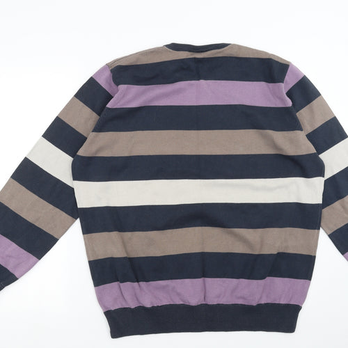 Burton Mens Blue Striped Knit Pullover Jumper Size 2XL