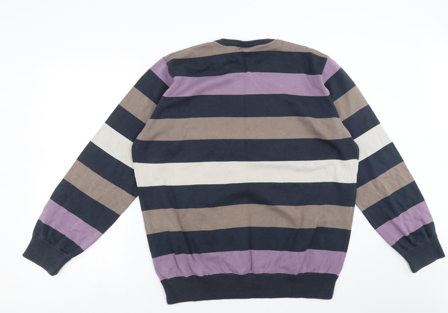 Burton Mens Blue Striped Knit Pullover Jumper Size 2XL