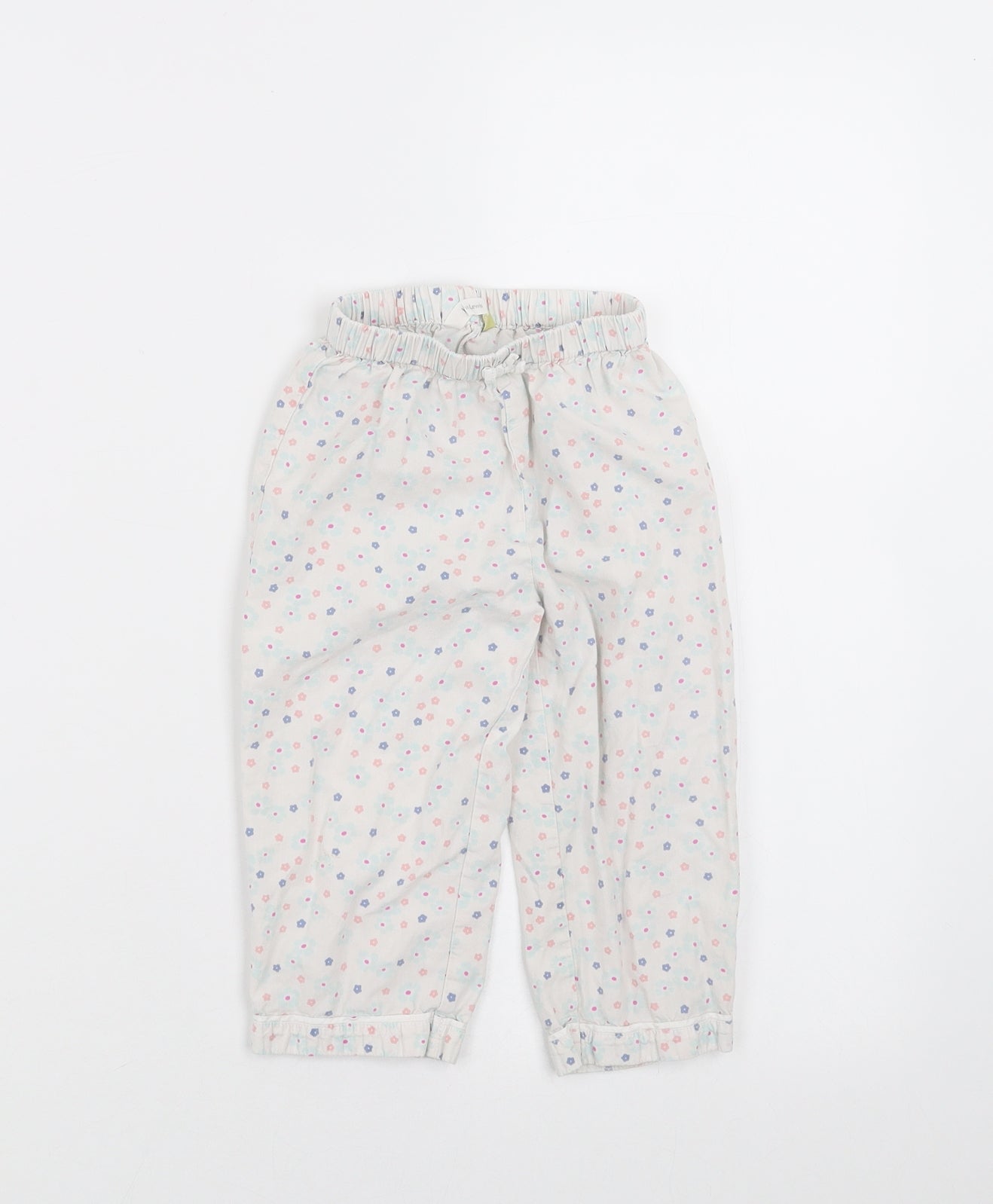 John Lewis Girls White Floral   Pyjama Pants Size 12-18 Months
