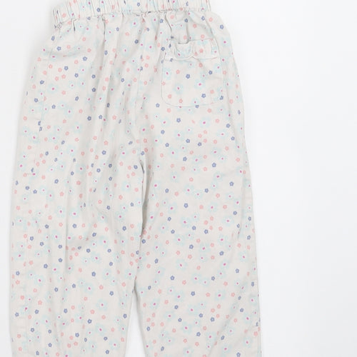 John Lewis Girls White Floral   Pyjama Pants Size 12-18 Months