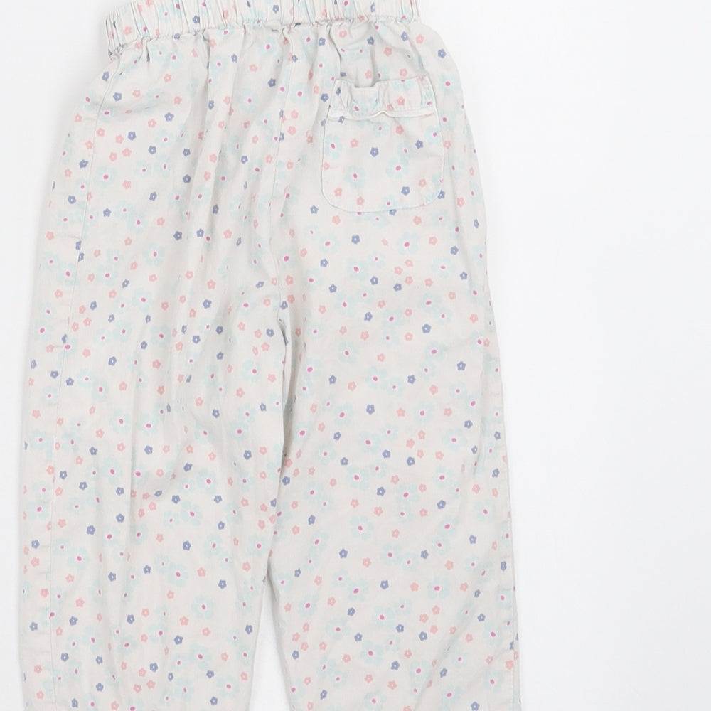 John Lewis Girls White Floral   Pyjama Pants Size 12-18 Months
