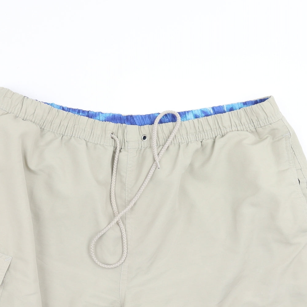 PETROLEUM Mens Beige   Bermuda Shorts Size L - Reversible swim shorts