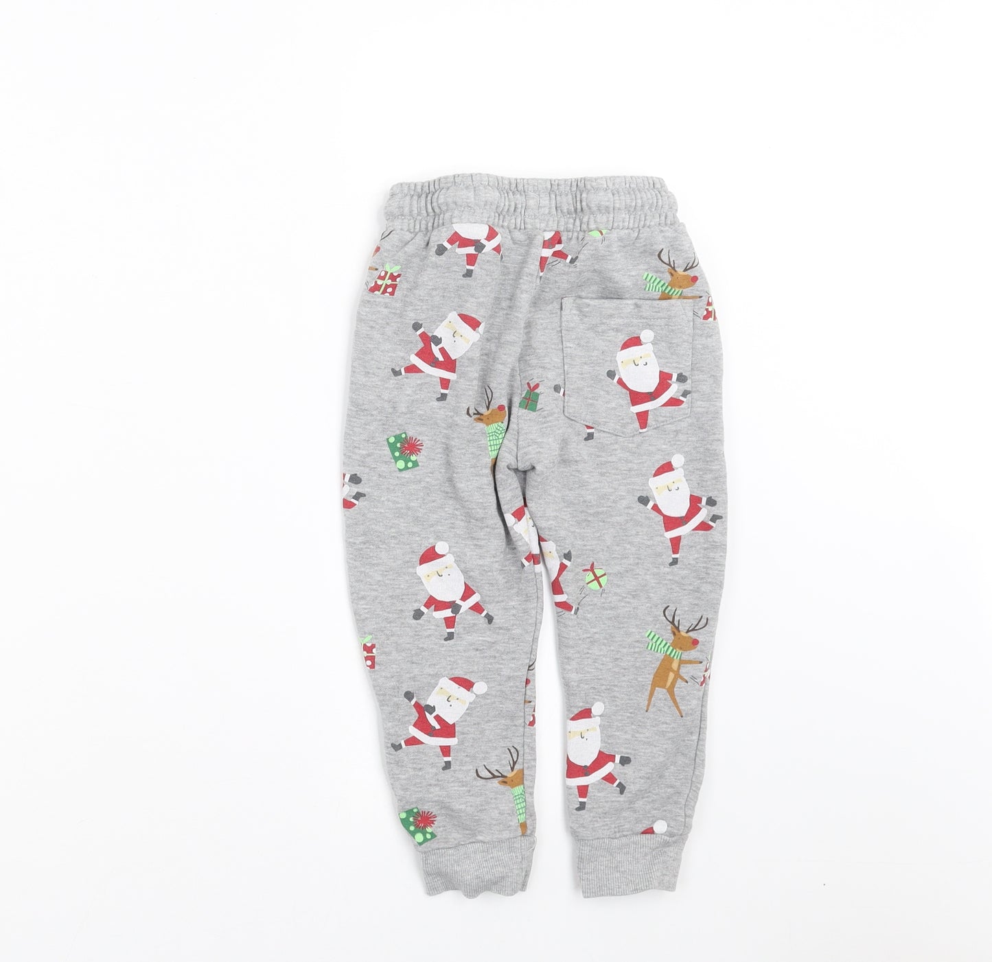 F&F Boys Grey   Jogger Trousers Size 2-3 Years - Christmas pattern