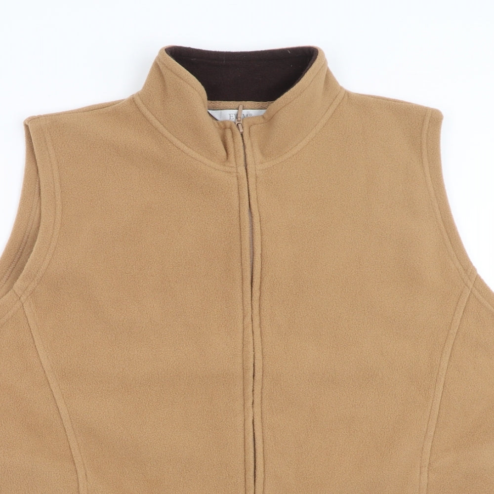 EWM Womens Beige  Fleece Gilet Jacket Size XL
