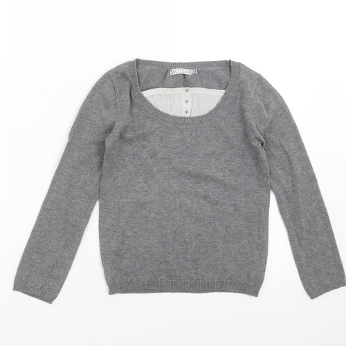 CFK Girls Grey  Knit Pullover Jumper Size 8 Years