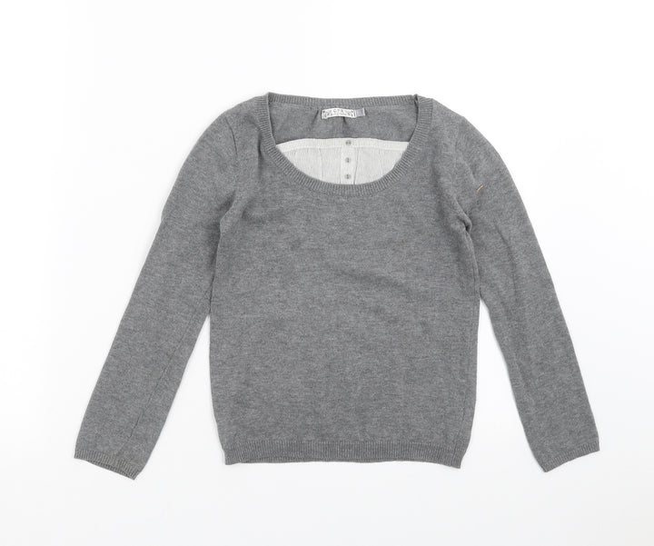 CFK Girls Grey  Knit Pullover Jumper Size 8 Years