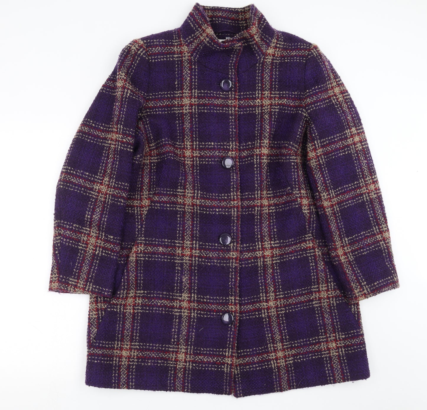 Marks and Spencer Womens Purple Check  Jacket Coat Size 16