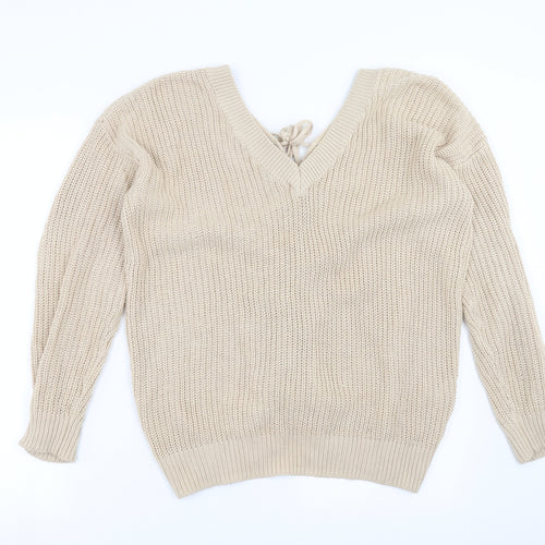 FOREVER 21 Womens Beige  Knit Pullover Jumper Size M