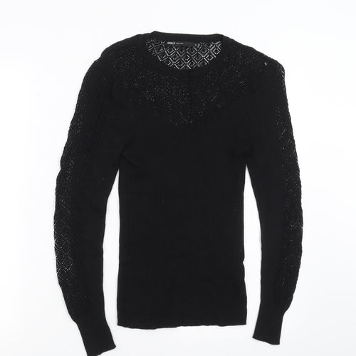 Only Womens Black  Knit Pullover Jumper Size M