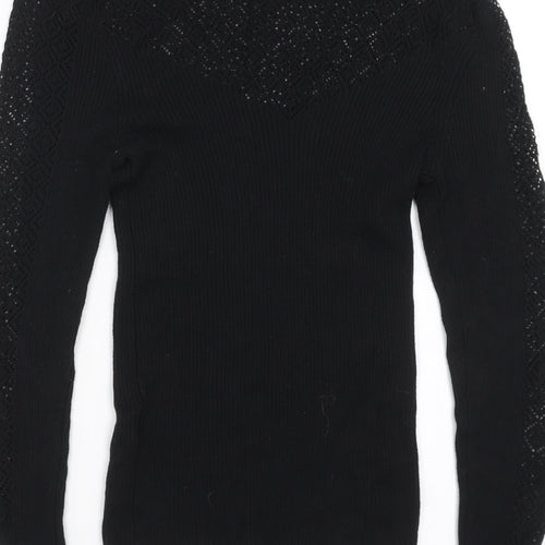 Only Womens Black  Knit Pullover Jumper Size M