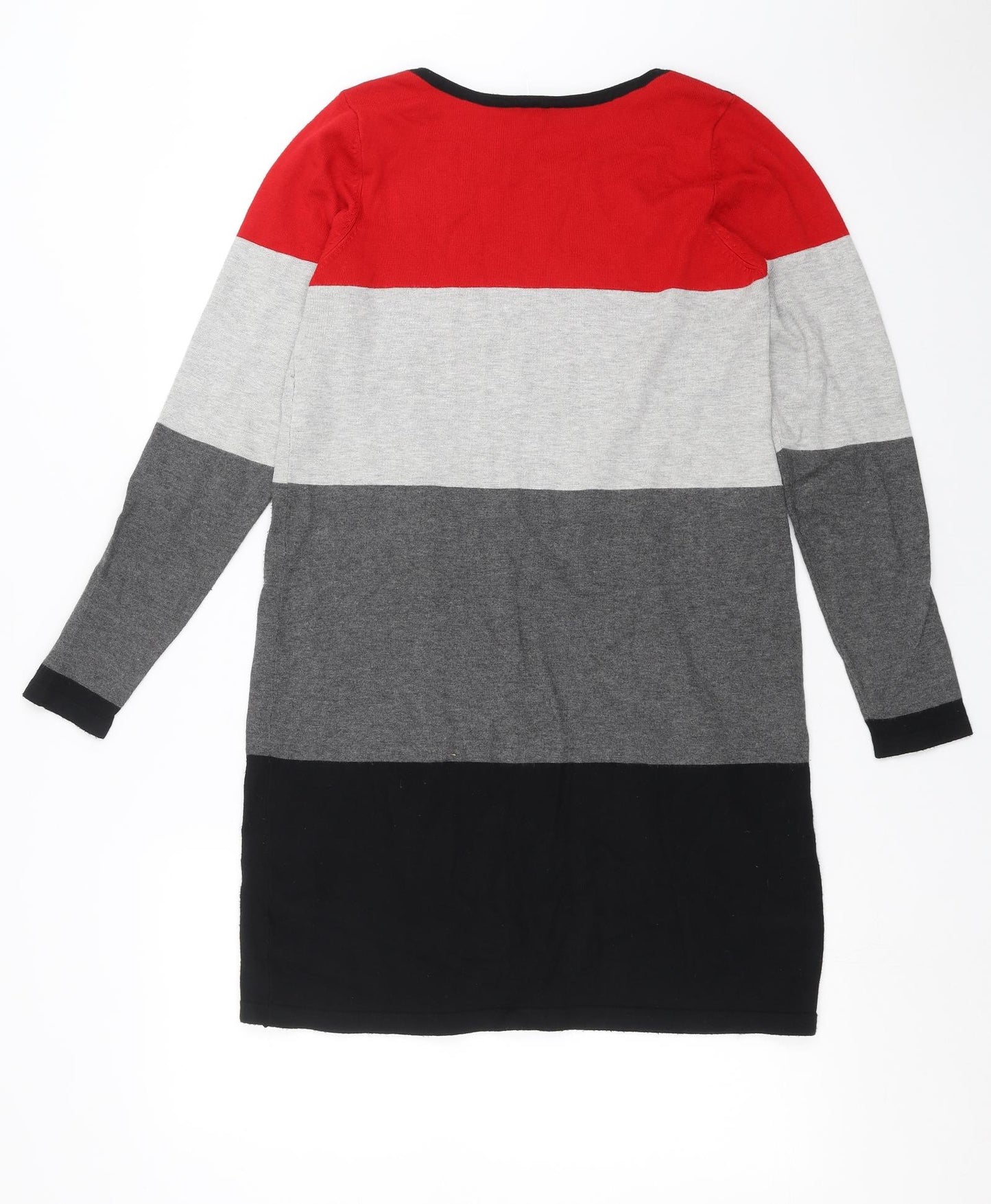 BHS Womens Grey Striped Knit Jumper Dress  Size 10