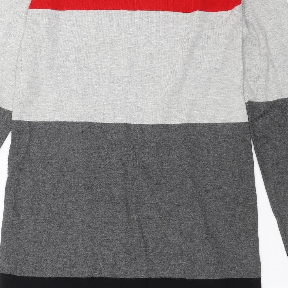BHS Womens Grey Striped Knit Jumper Dress  Size 10