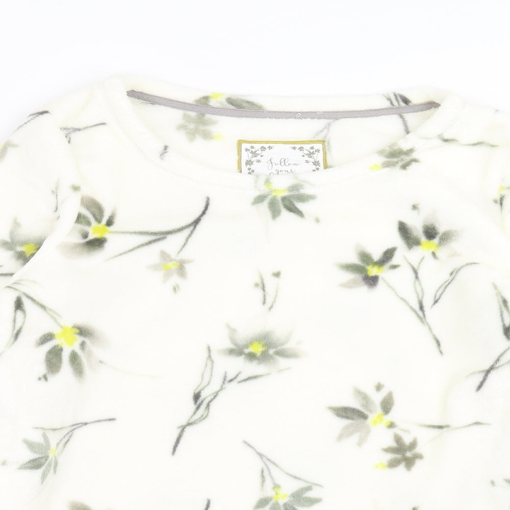 Follow Your Dreams Womens Ivory Floral  Top Pyjama Pants Size 14