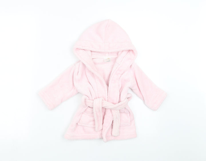 Soft Touch Girls Pink Solid Robe Size 6-9 Months
