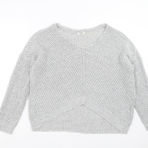 Jaqueline de Yong Womens Grey  Knit Pullover Jumper Size XL