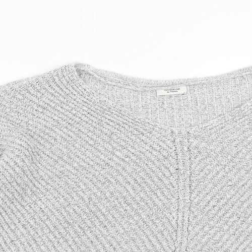 Jaqueline de Yong Womens Grey  Knit Pullover Jumper Size XL