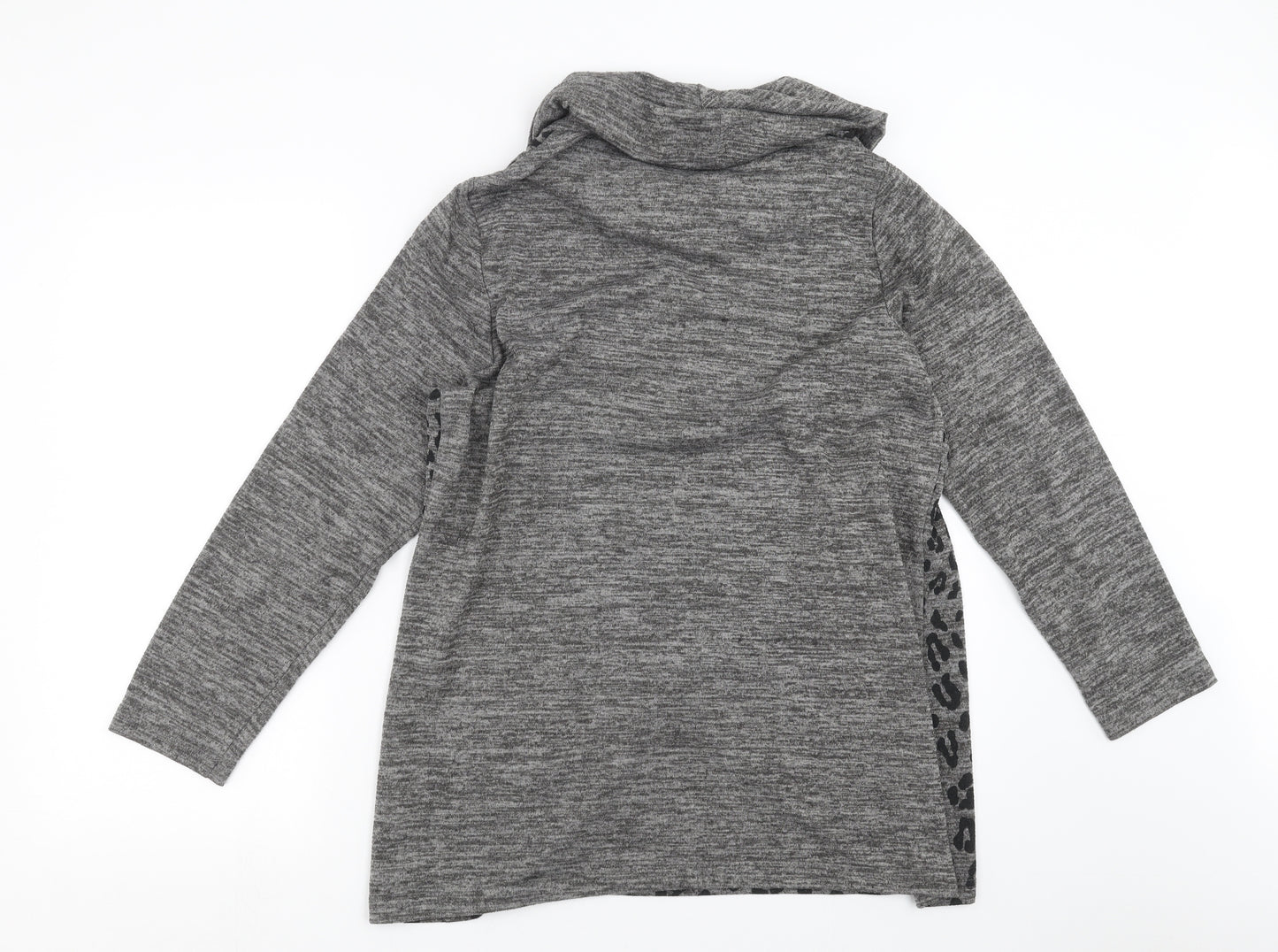 Bonmarché Womens Grey Animal Print Knit Pullover Jumper Size 16