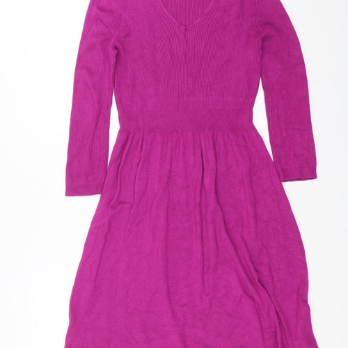TU Womens Purple  Knit Jumper Dress  Size 14