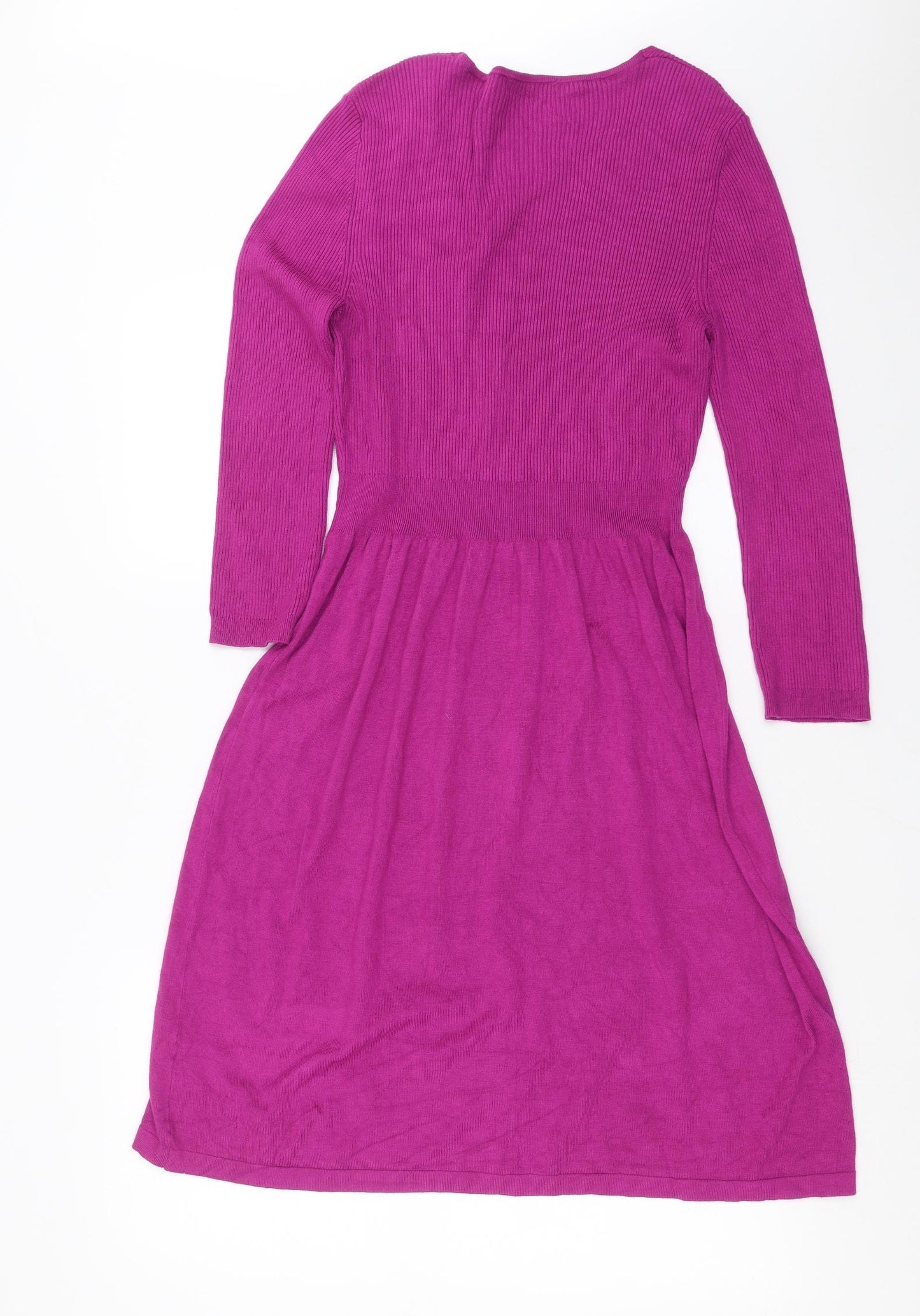 TU Womens Purple  Knit Jumper Dress  Size 14