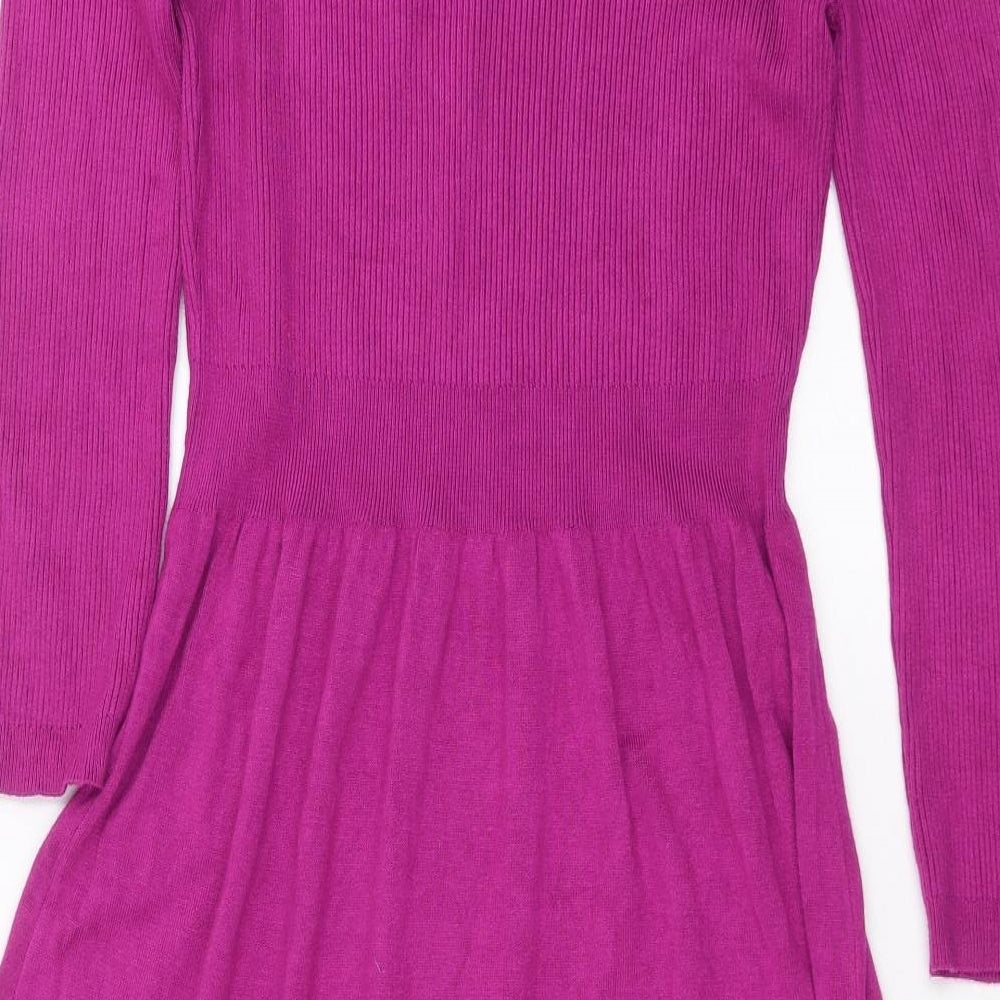TU Womens Purple  Knit Jumper Dress  Size 14