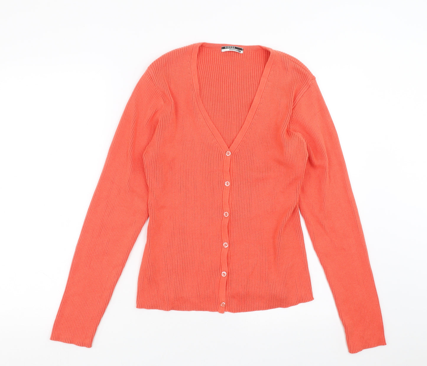 George Womens Orange  Knit Cardigan Jumper Size 16