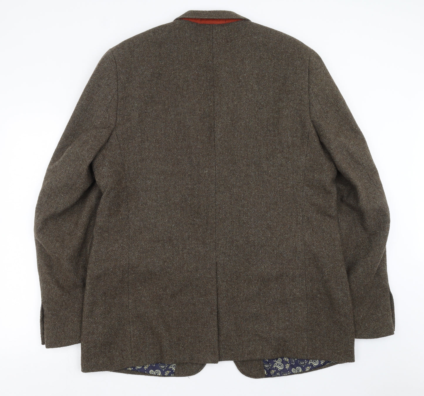 Black Label Mens Brown Herringbone  Jacket Suit Jacket Size 48