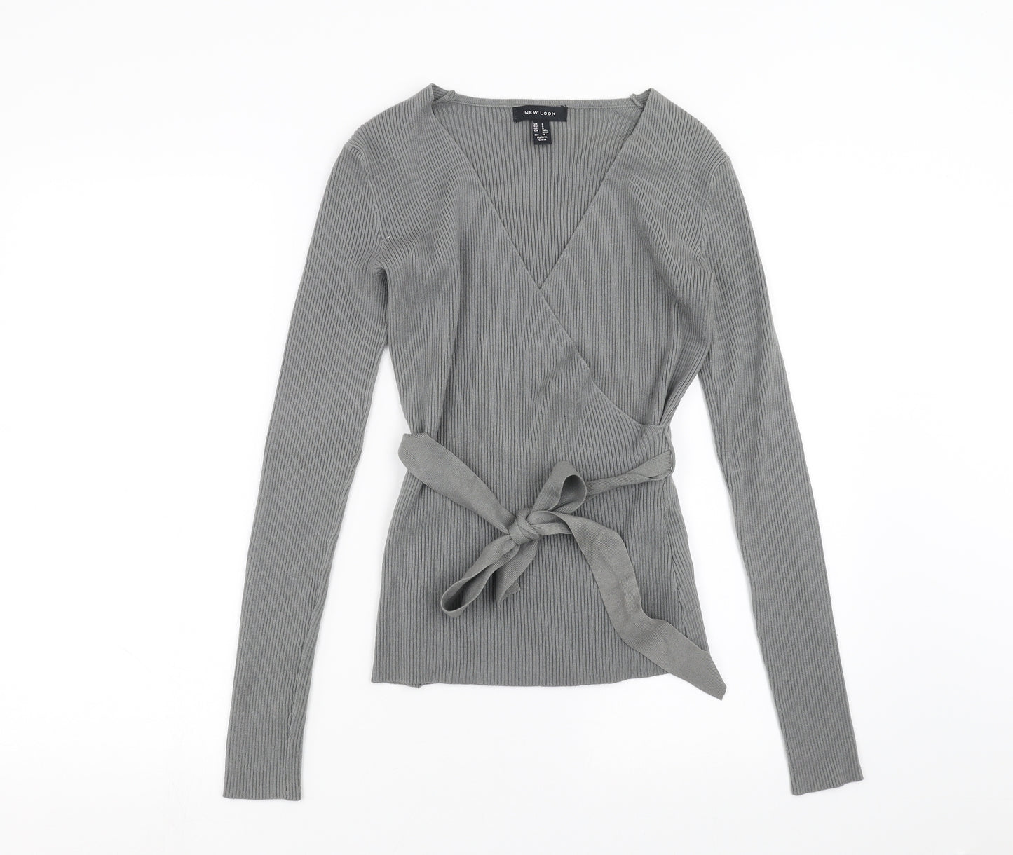 New Look Womens Grey   Pullover Jumper Size S  - wrap style