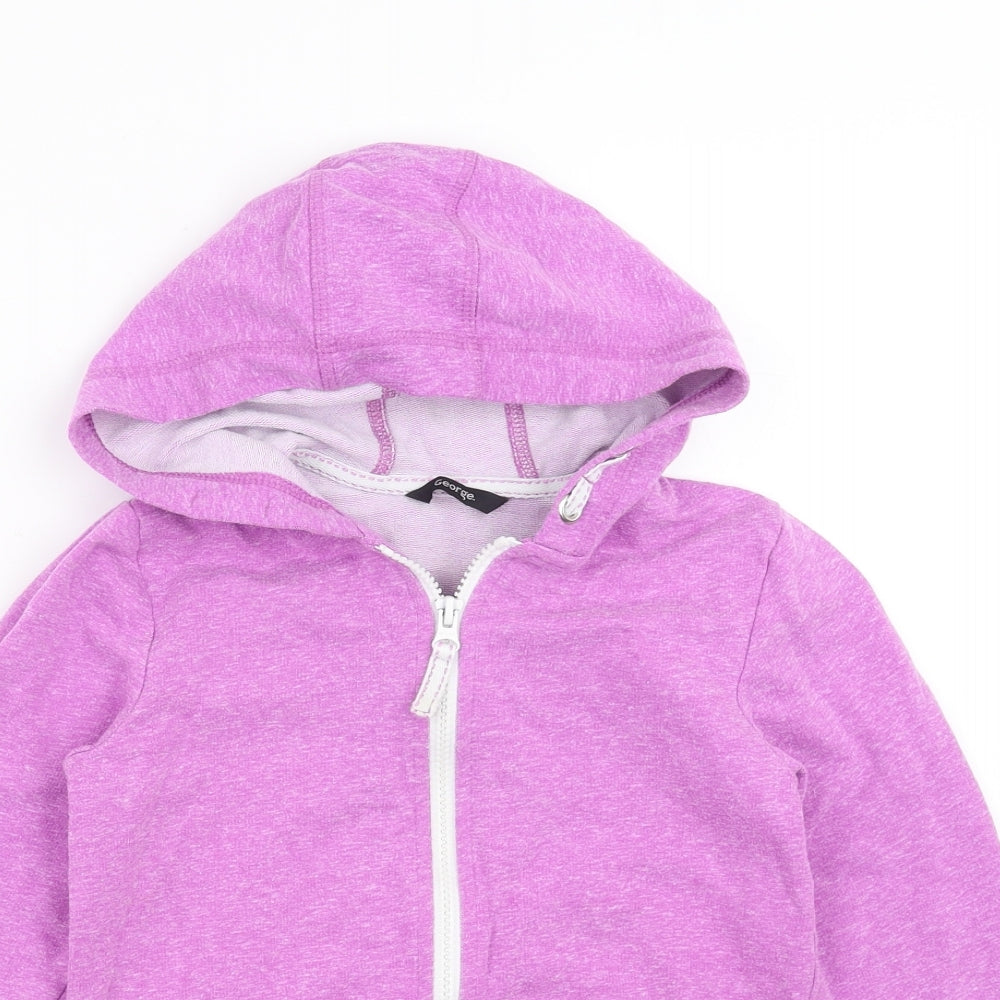 George Girls Purple   Full Zip Hoodie Size 8-9 Years