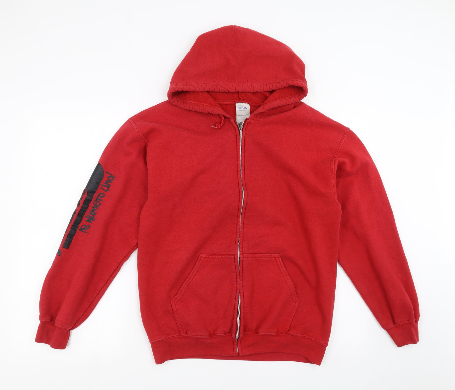 Gildan Mens Red   Full Zip Hoodie Size M