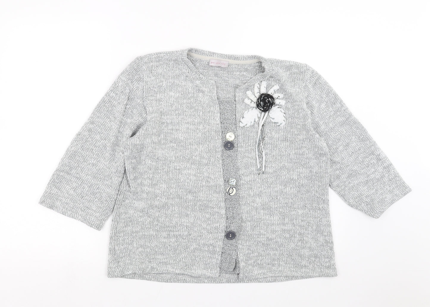 Marks and Spencer Womens Grey   Cardigan Jumper Size XL