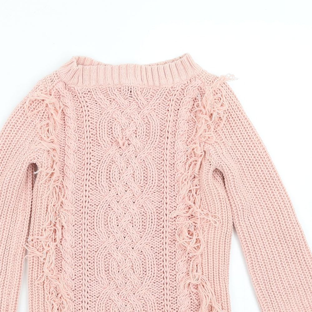 GapKids Girls Pink  Knit Jumper Dress  Size 4-5 Years  - cable knit