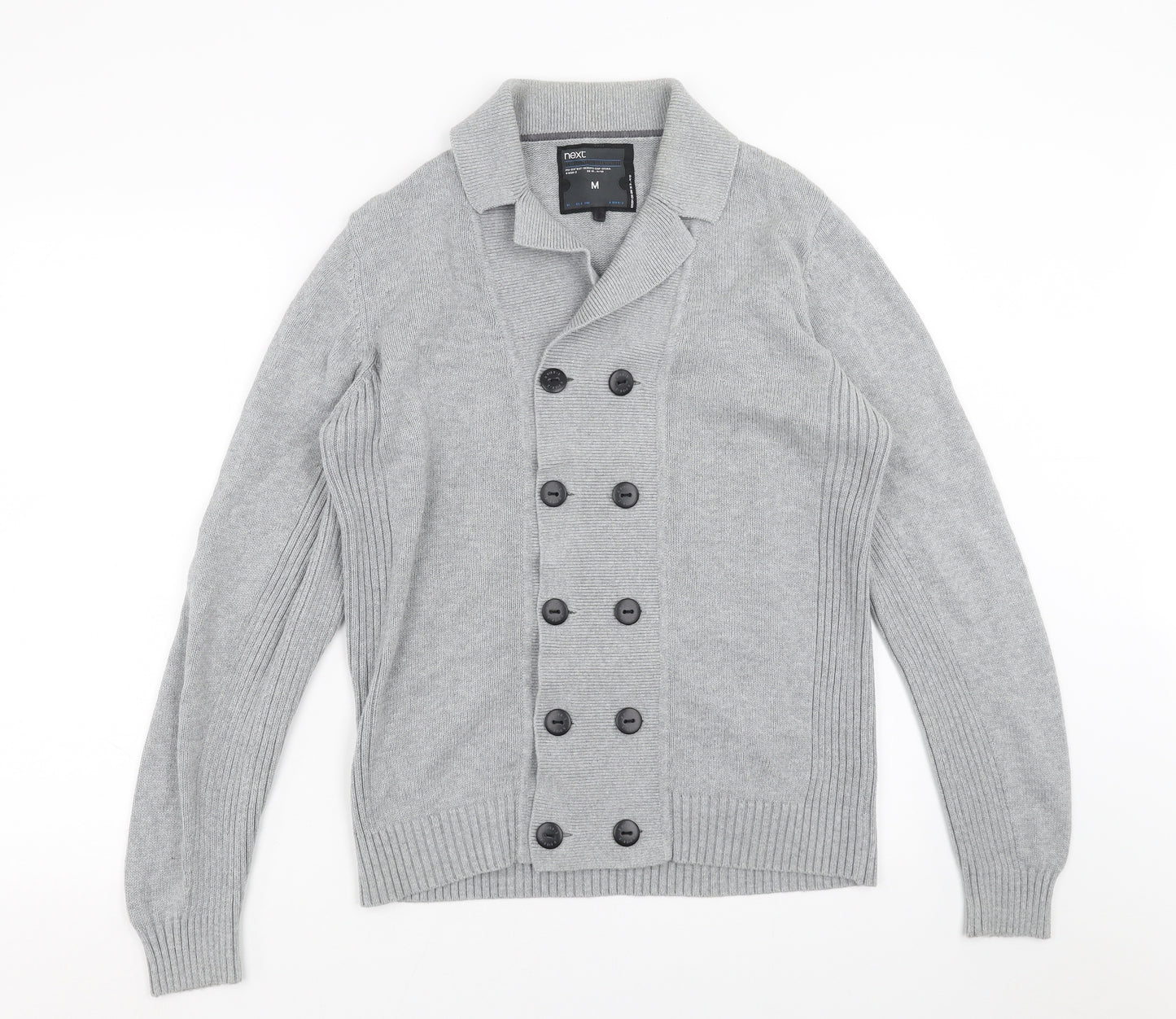 NEXT Mens Grey  Knit Cardigan Jumper Size M