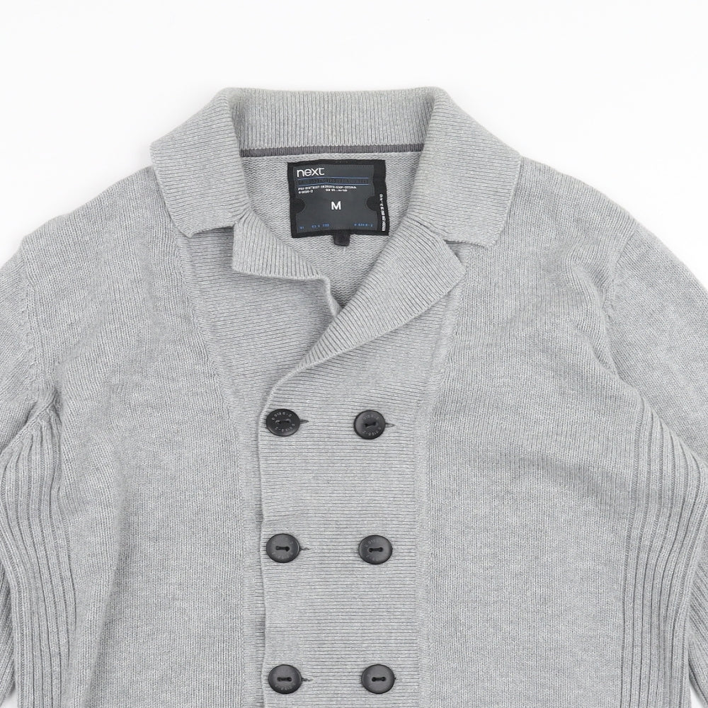 NEXT Mens Grey  Knit Cardigan Jumper Size M