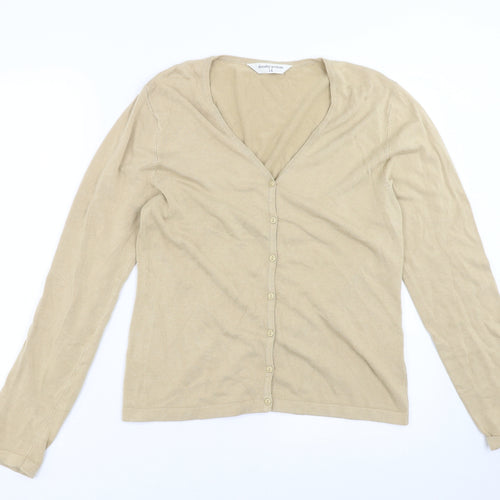 Dorothy Perkins Womens Beige  Knit Cardigan Jumper Size 14