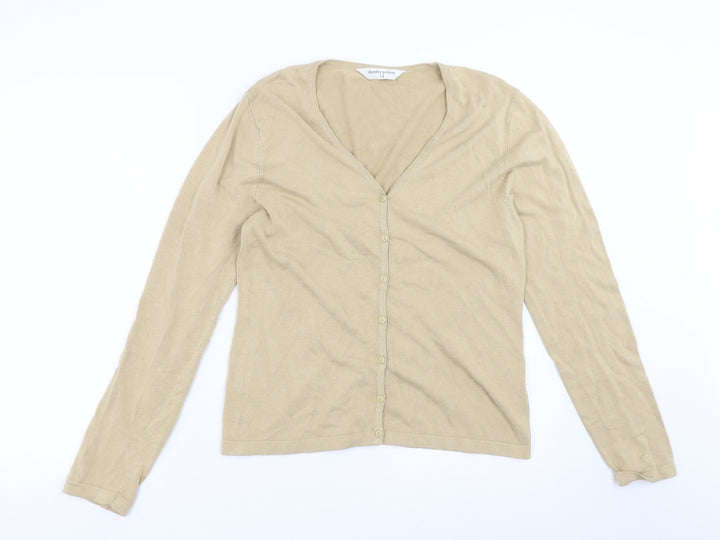 Dorothy Perkins Womens Beige  Knit Cardigan Jumper Size 14