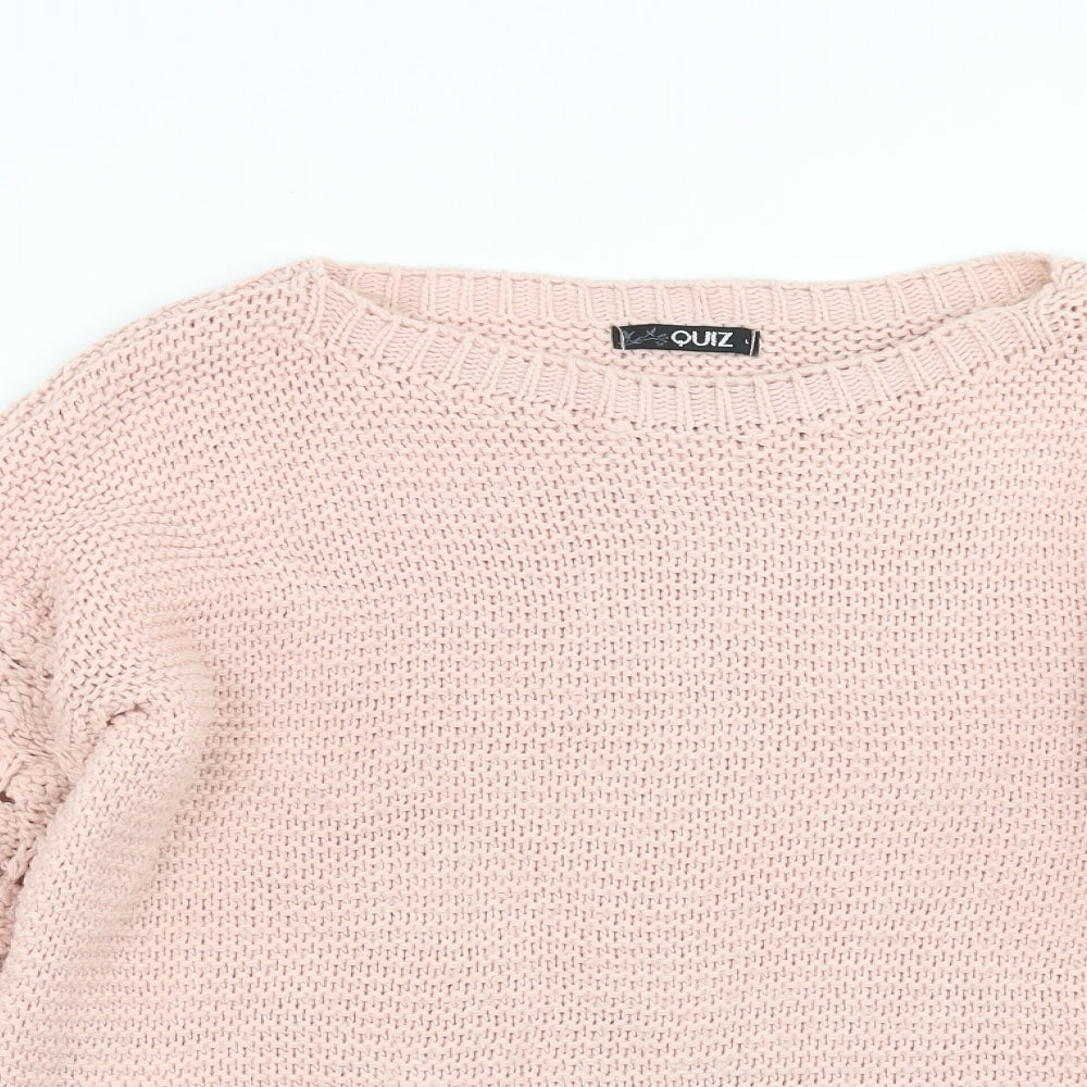 Quiz Womens Pink  Knit Pullover Jumper Size L